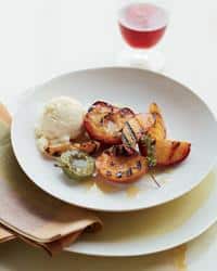 http://www.foodandwine.com/recipes/grilled-fruit-with-honeyed-lemon-thyme-vinegar