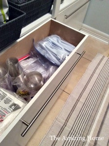 open view of under shelf storage bins