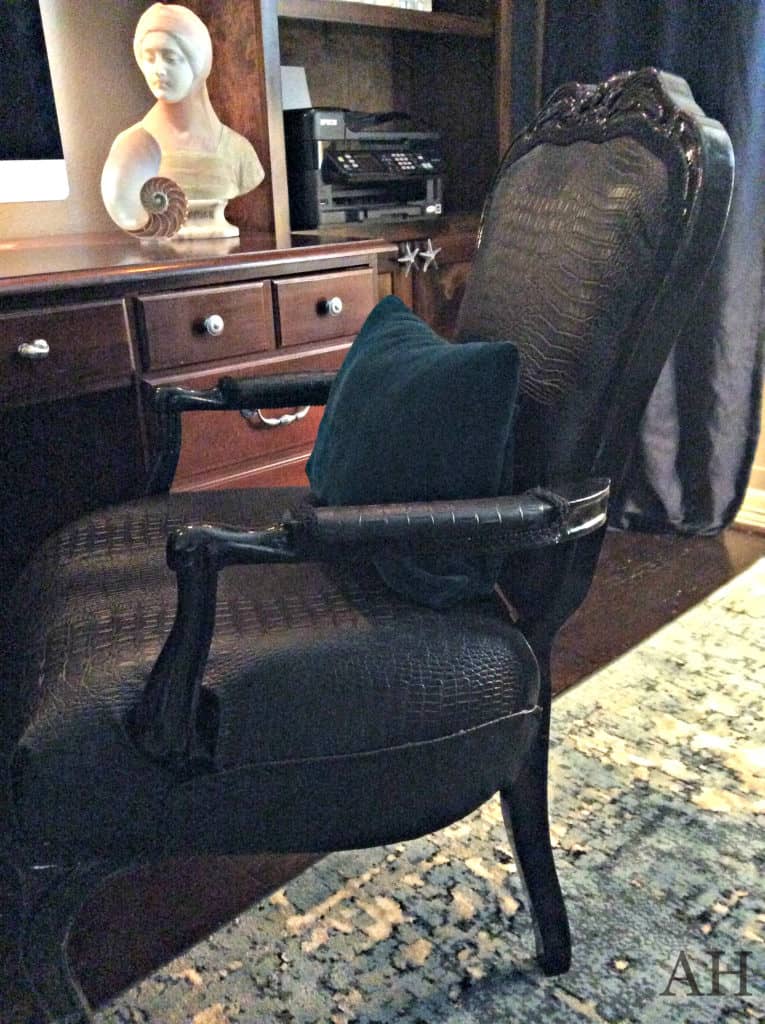 After photo of chair reupholstered
