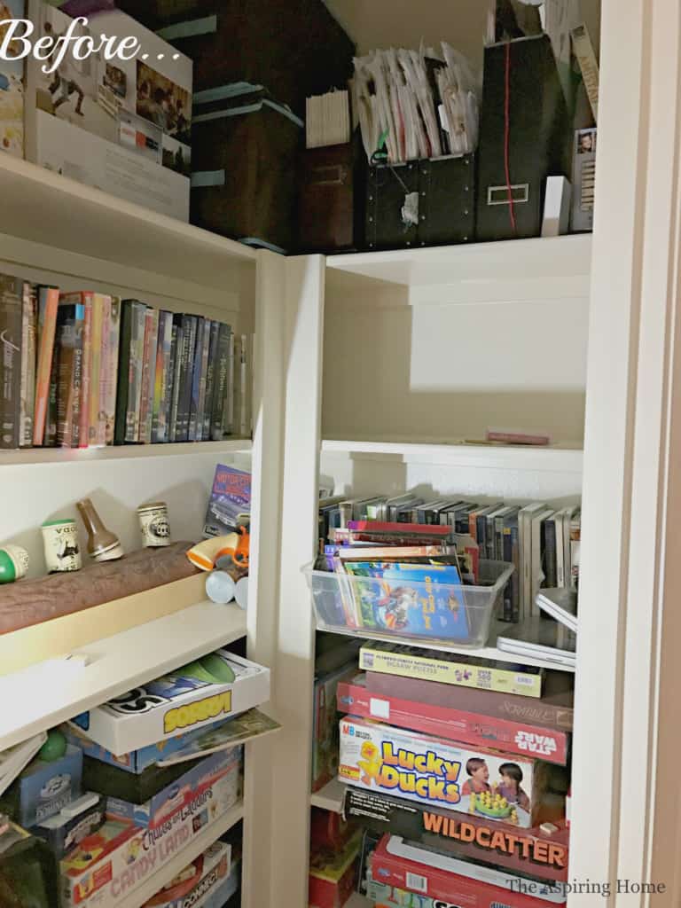 game room closet organization The Aspiring Home