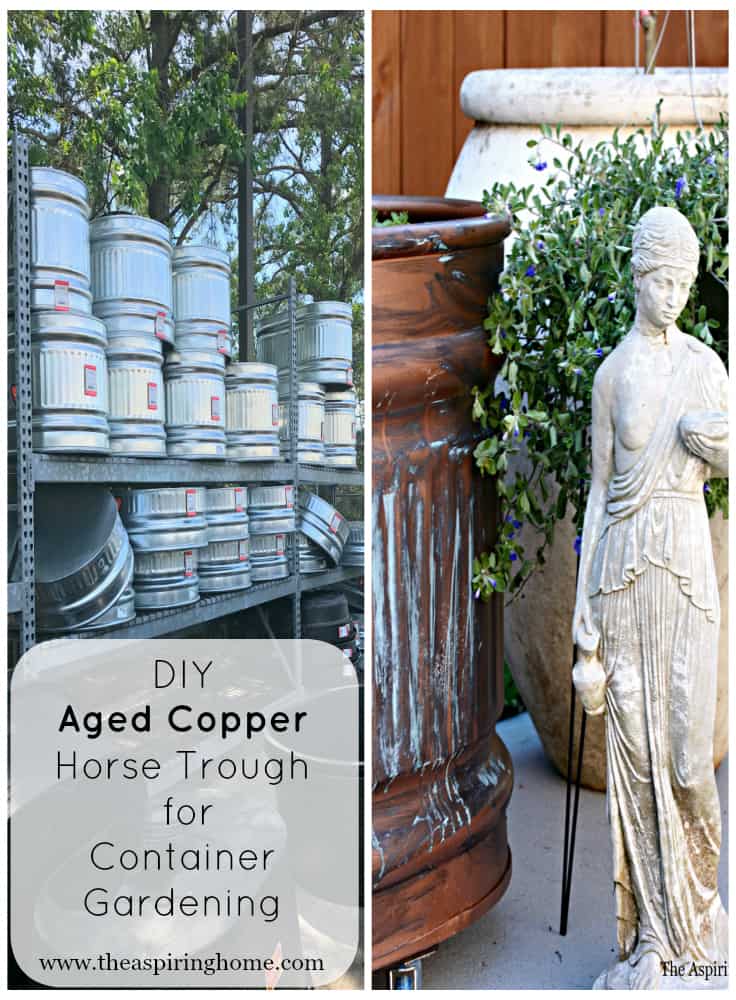 Aged copper horse trough planter Aspiring Home Collage