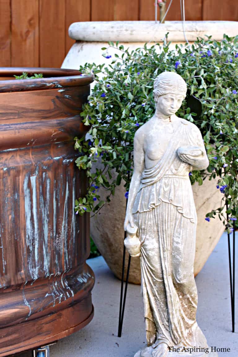 DIY Aged Copper Horse Trough Planters