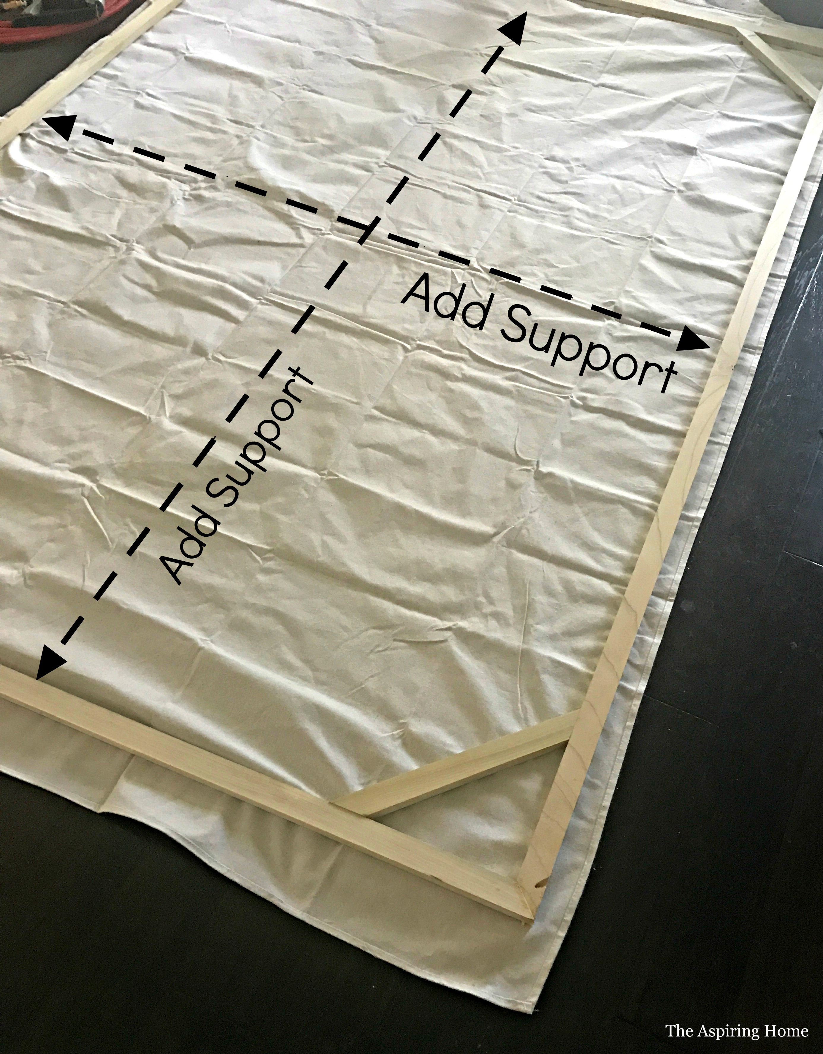 Etape Trois support de cadre pour construire un cadre de toile diy géant The Aspiring Home