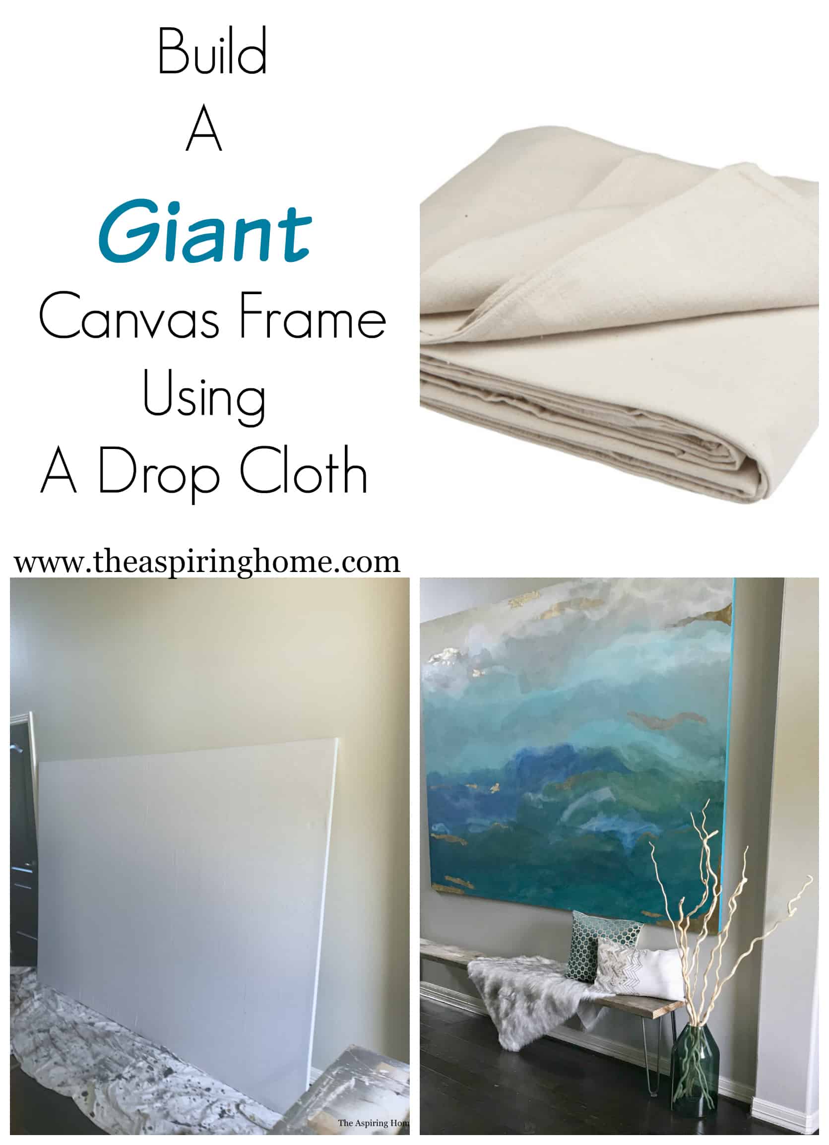 Build a Giant DIY Canvas Frame Using a Drop Cloth