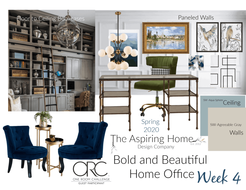 home office makeover details week 4 mood board