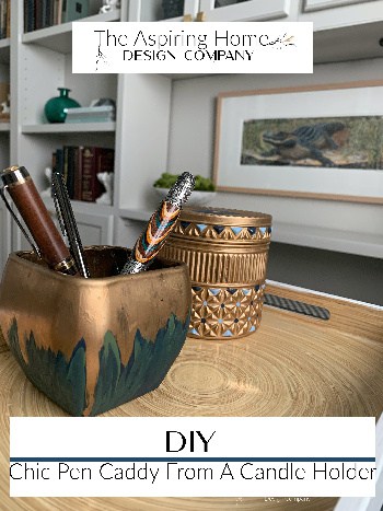 DIY Chic Pen Caddy From A  Candle Holder