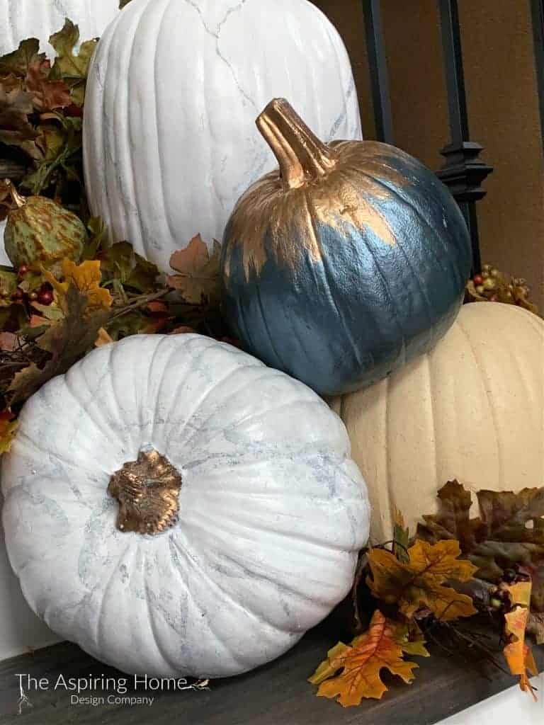 Faux carrera marble pumpkin DIY