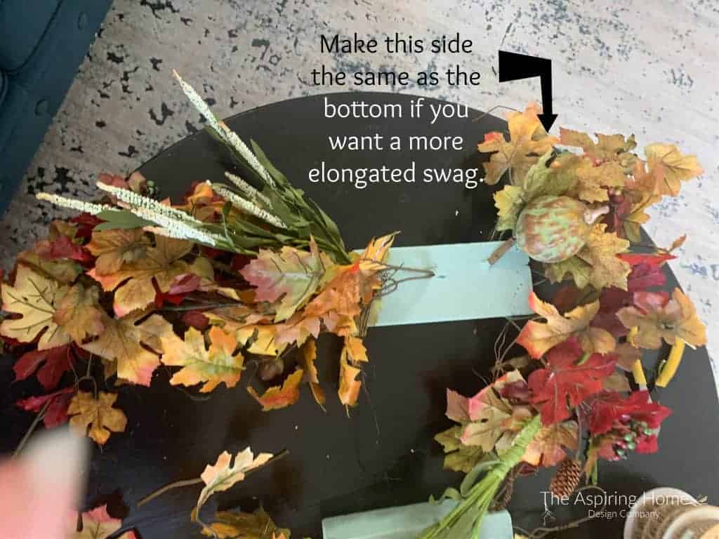 work your way up the floral foam adding fall leaves and other fall faux foliage