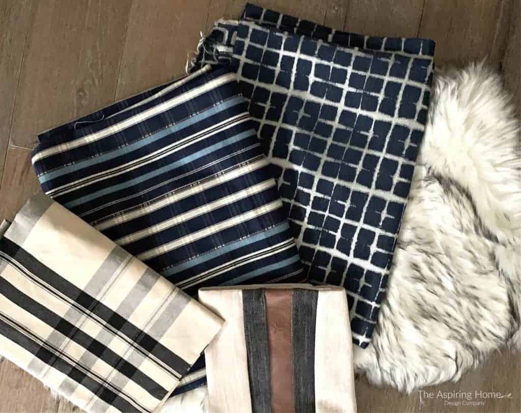 plaid fabric mix for bedroom makeover  The Aspiring Home Interiors