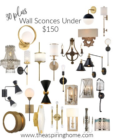 Wall Sconces Under $150 -Frugal Finds Series | The Aspiring Home