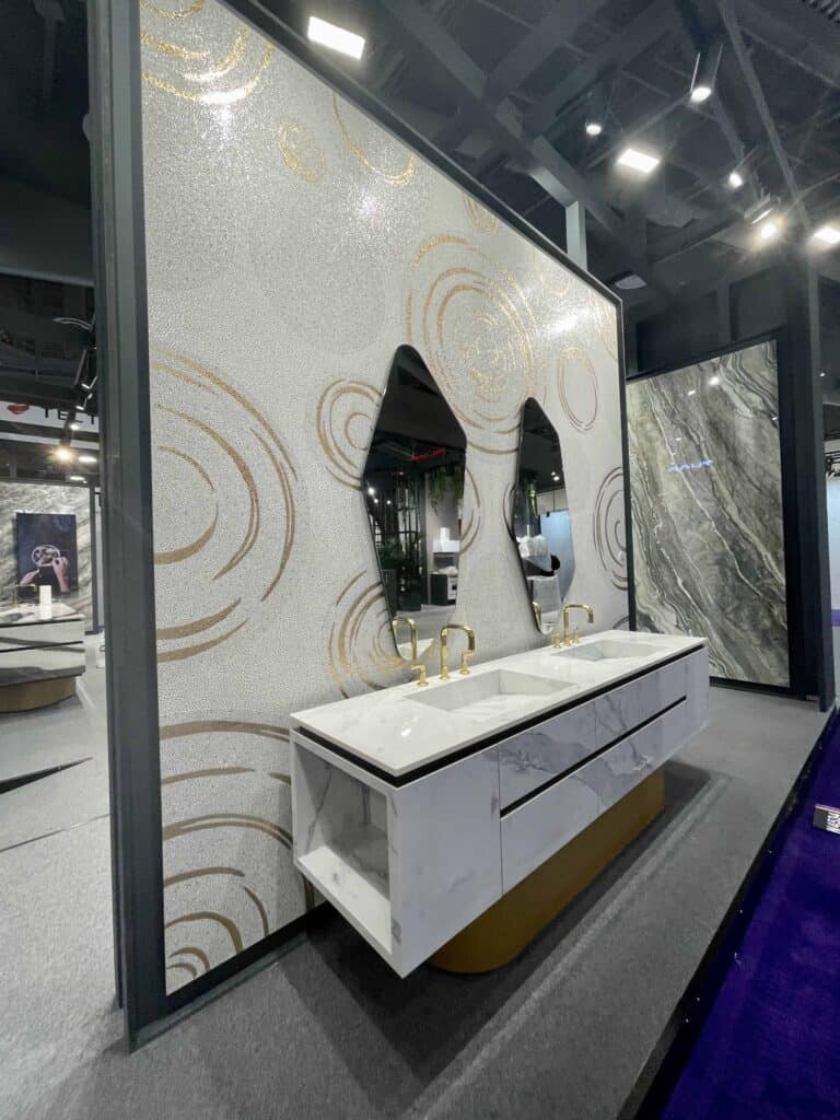 large vanity wall in kitchen and bath trends for 2023