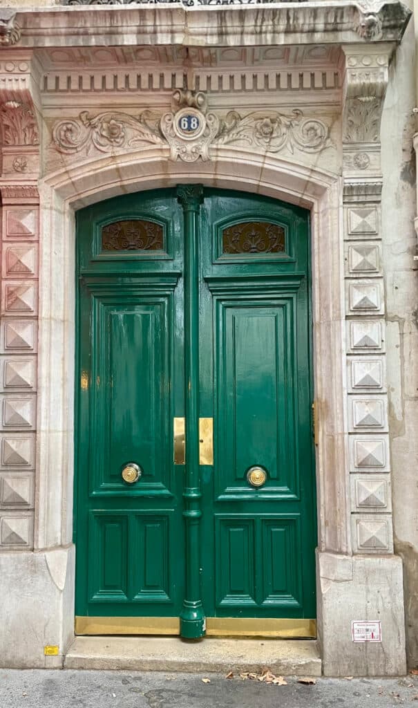 Parisian green door before using Color Snap by Sherwin Williams