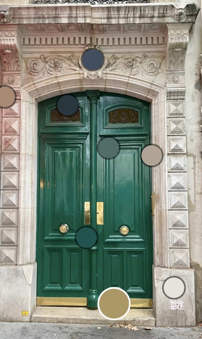 Color Palette Parisian Green Door: Color Snap Tool