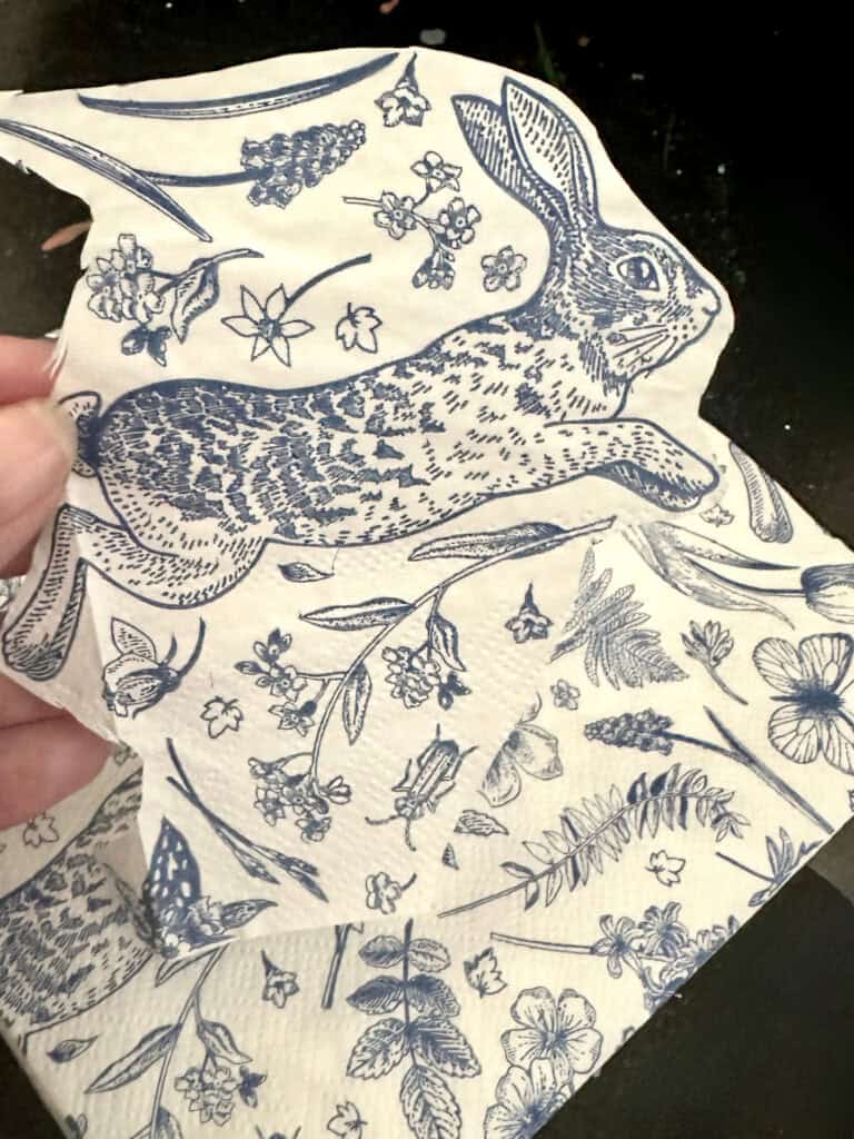 cut napkin into pieces for mod podge pumpkin the aspiring home interiors