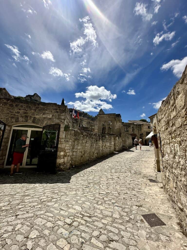 ancient city with multi direction cobblestone patterns